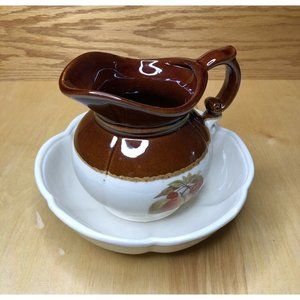 Vintage Nelson McCoy "Fruit Festival" Pitcher & Bowl 7528 7542 New Open Box